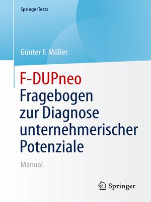cover image of F-DUPneo--Fragebogen zur Diagnose unternehmerischer Potenziale